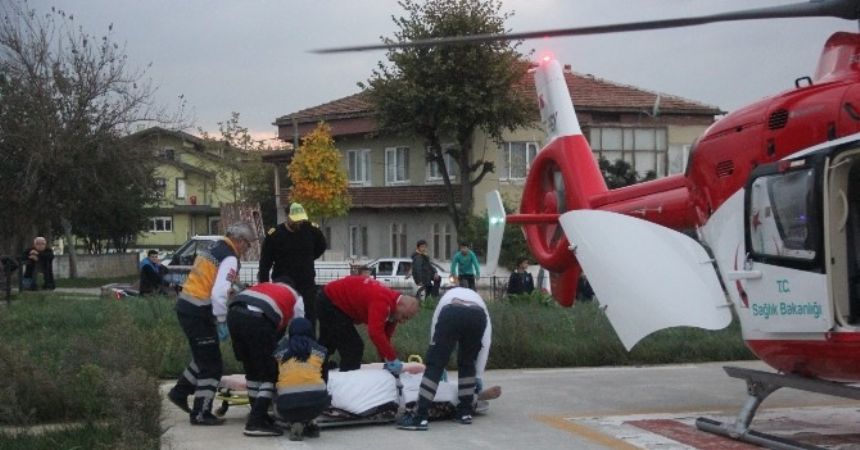 Vatandaşın imdadına hava ambulansı yetişti