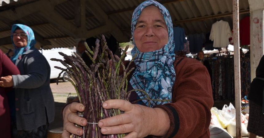 Baharın ilk sebzesi kuşkonmaz pazarda indi Baharın ilk sebzesi kuşkonmaz pazarda indi