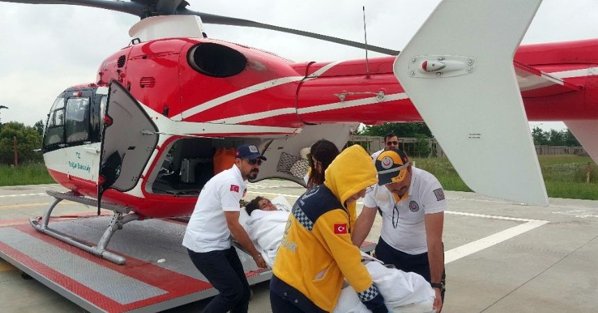 Hava ambulansı Nazlıcan için havalandı