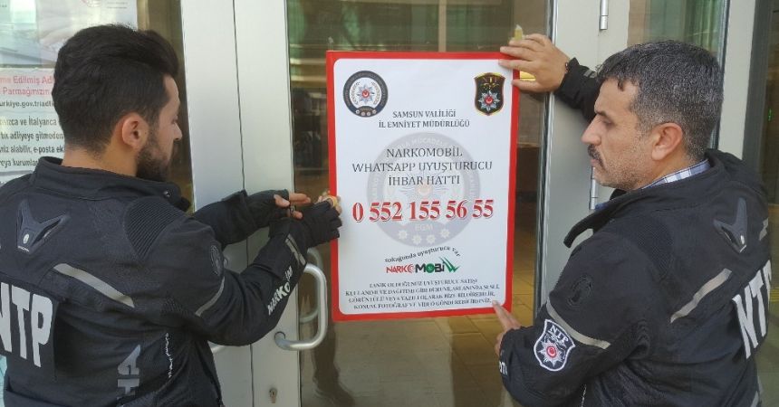 Samsun sokaklarına NARKOMOBİL afişi