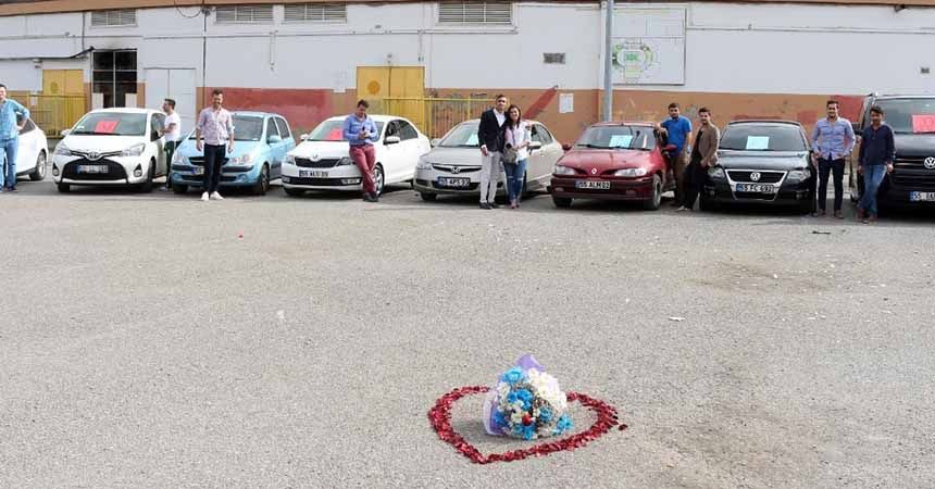 15 araçlı evlilik teklifi