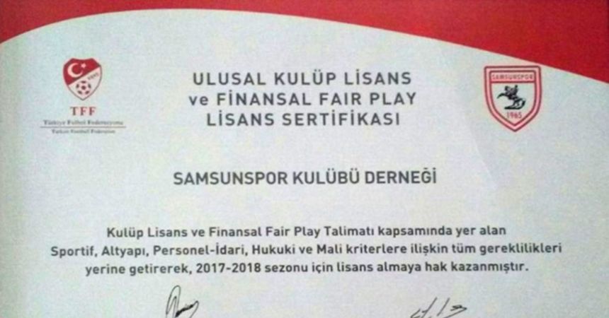 Samsunspor, Ulusal Kulüp Lisansı aldı