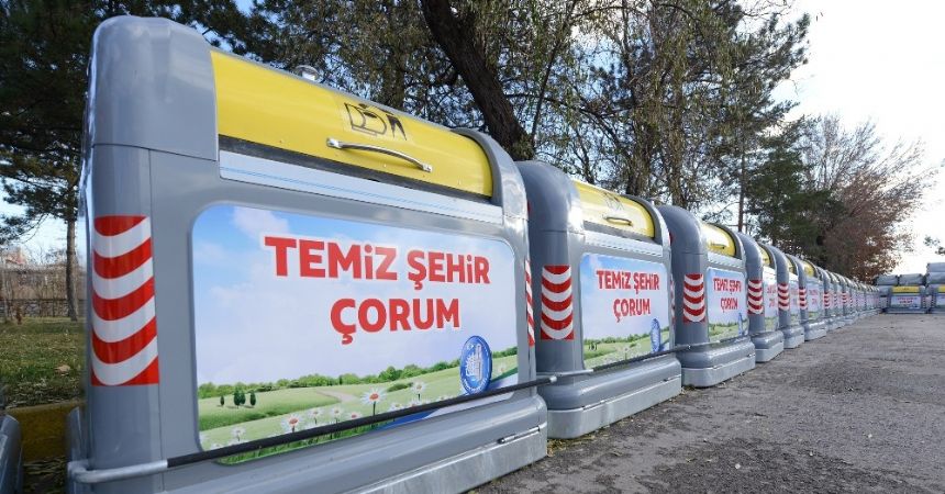 Çorum modern çöp konteynırları ile tanıştı