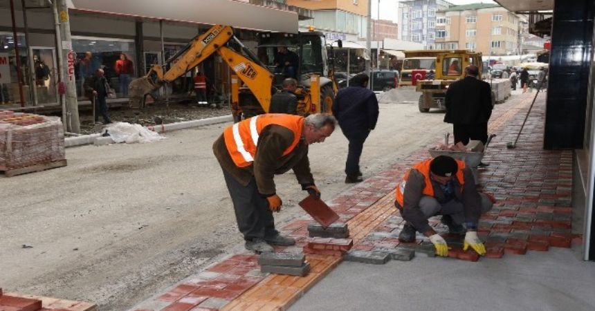 Bafra’da 2. etap kaldırım 