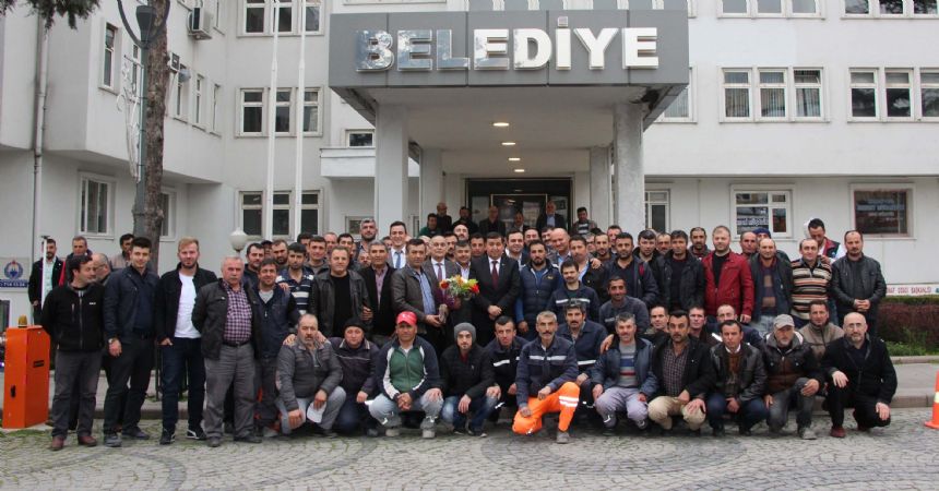 Havza'da taşeron işçilerin kadro sevinci