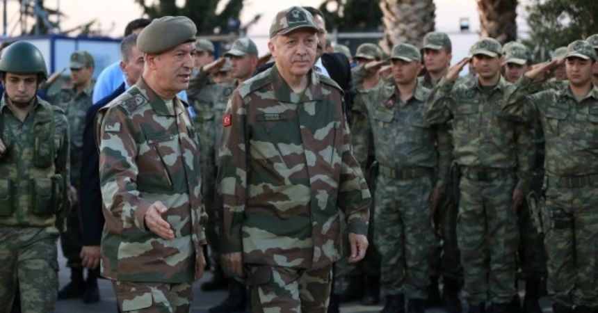 Erdoğan kamuflajla sınırda