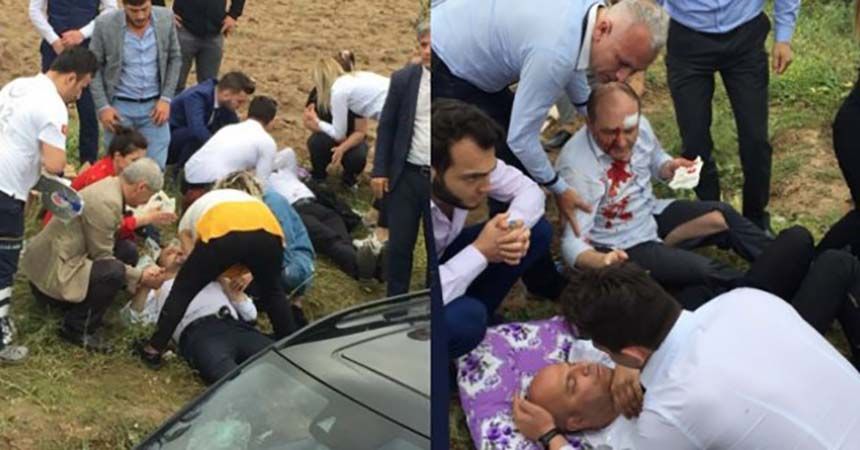 Samsun İYİ Parti heyeti kaza geçirdi