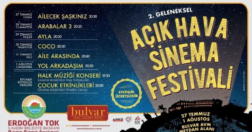 İlkadım'da açık hava sinema günleri