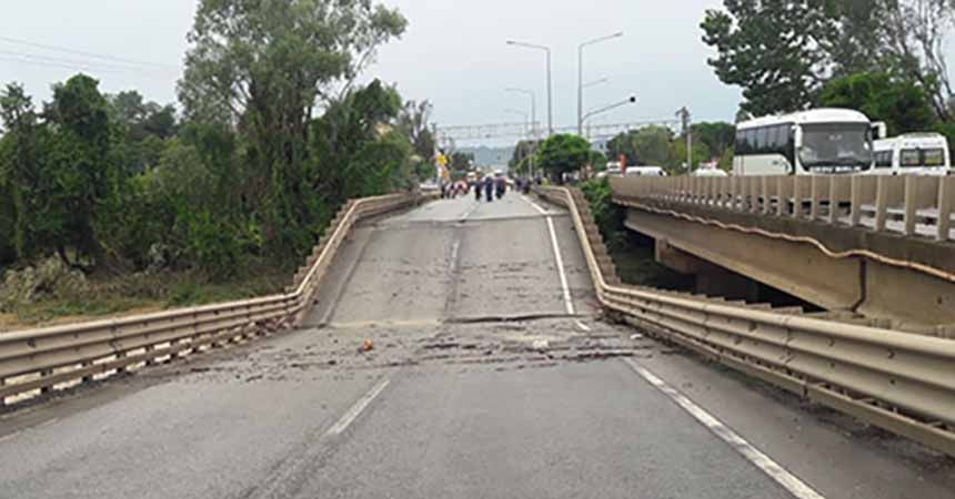 Ordu'da yol çöktü, araç geçişi yasaklandı