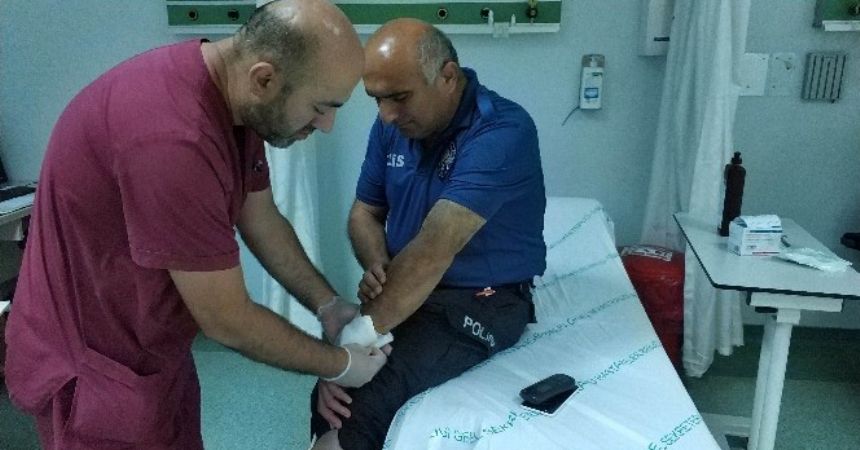 Polisi ısırarak hastanelik etti