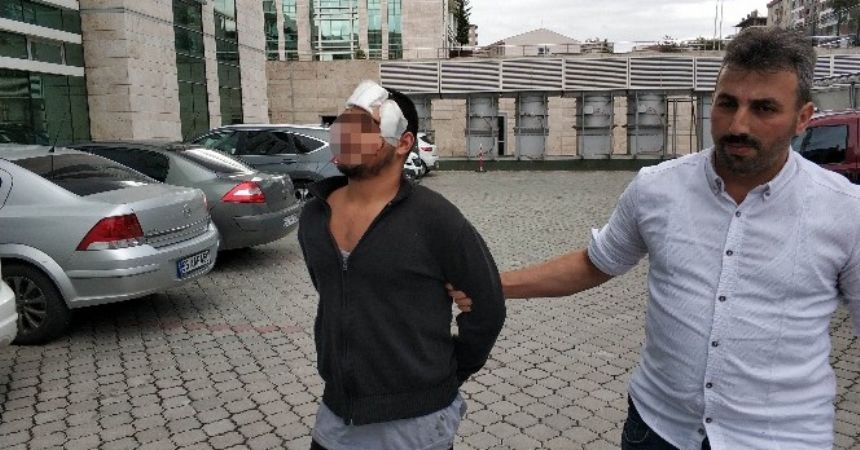 Polise kafa attı serbest kaldı