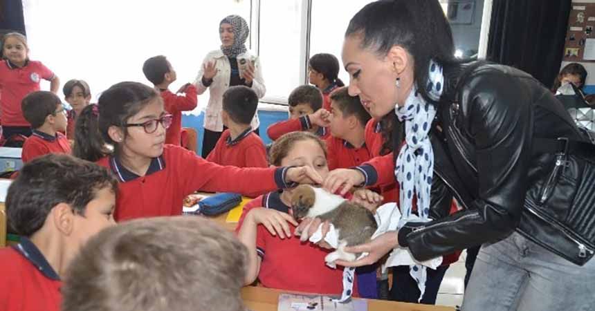 Öğrencilere hayvan sevgisi aşılanıyor