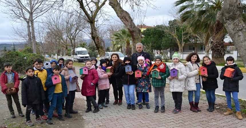 Kuşlar için ağaçlara yuva yaptılar