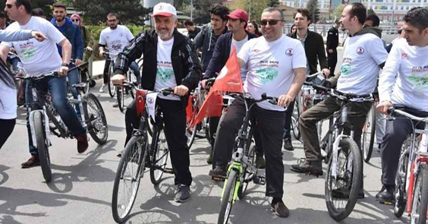 OMÜ 100. yıl anısına pedalladı