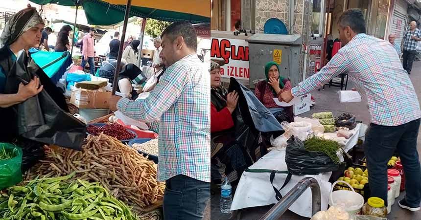Pazarda çöpler çöp poşetine! Pazarda çöpler çöp poşetine!