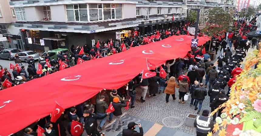 Samsun şehitler için yürüdü Samsun şehitler için yürüdü