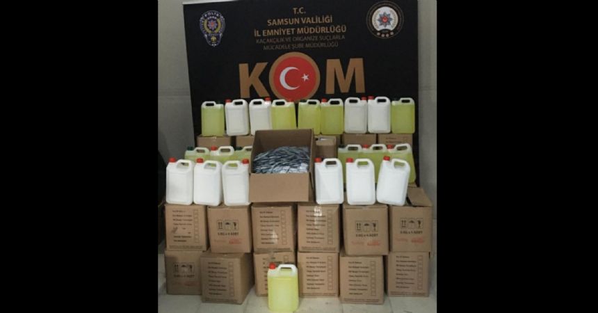 Tekkeköy'de sahte dezenfektan