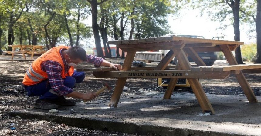 Piknik alanlarına yerli mobilya Piknik alanlarına yerli mobilya
