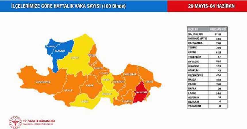 Samsun'da mavi ilçe sayısı 2 oldu