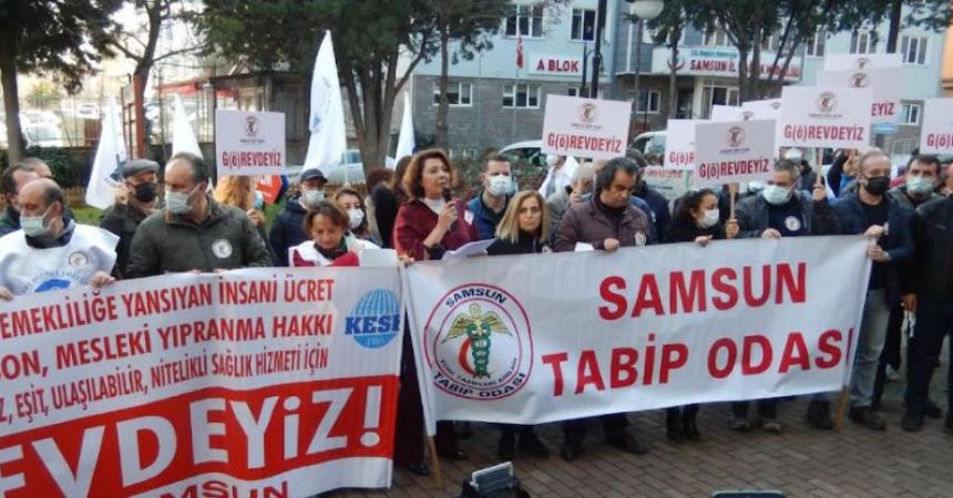 Sağlık çalışanları iş bıraktı Sağlık çalışanları iş bıraktı