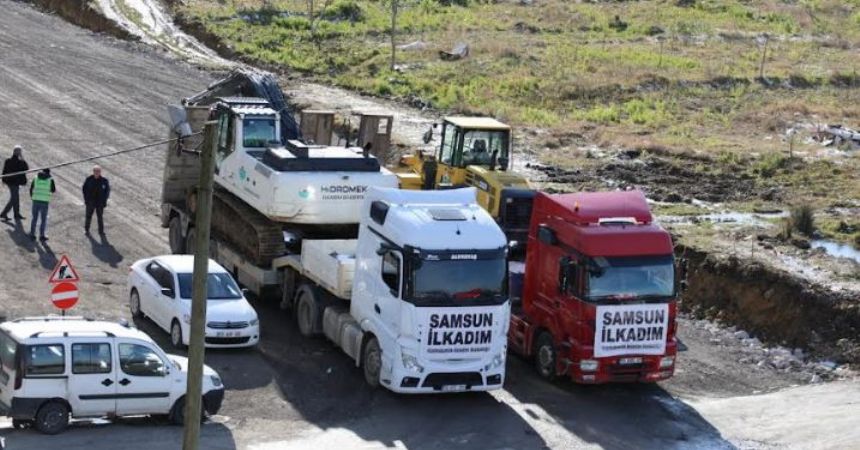 İlkadım'dan iş makinesi gönderildi