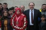Avrupa Bilek Güreşi Şampiyonu'na törenli karşılama