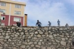Yağmurun yıktığı istinat duvarı yapıldı