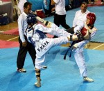 Genç taekwondocular nefes kesiyor