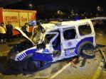 Meslektaşlarını Hastaneye Götüren Polis Aracı Kaza Yaptı : 1 Şehit 2 Yaralı