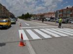 Kulu’da Yol Çizgileri Yenileniyor