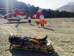 Kaza Yapan Kepçe Operatörüne Helikopterli Müdahale