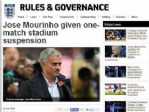 Mourınho’ya 1 Maç Men Cezası