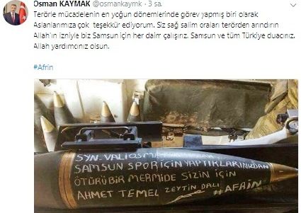 Kaymak'a Afrin'den selam