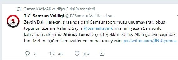 Kaymak'a Afrin'den selam