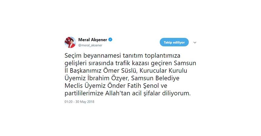 Samsun İYİ Parti heyeti kaza geçirdi