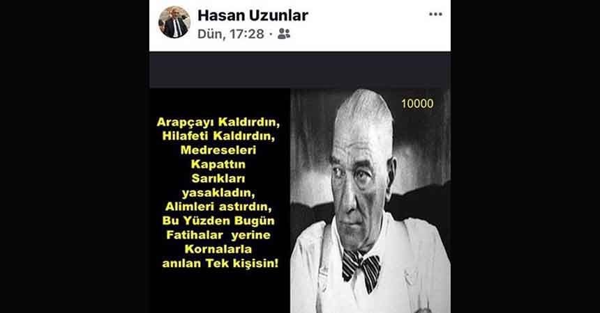 Atatürk’e hakaret eden Uzunlar’a 10 ay hapis